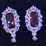30x55mm Silver Red CZ Necklace Pendant DIY Findings