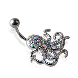 316L Stainless Steel Octopus Dangle Belly Bar Navel Ring