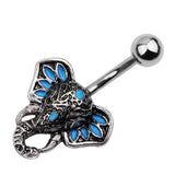 316L Stainless Steel Octopus Dangle Belly Bar Navel Ring
