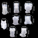 3D Animal Resin Molds Wolf Rabbit Dog Bear Epoxy Silicone Moulds