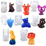 3D Animal Resin Molds Wolf Rabbit Dog Bear Epoxy Silicone Moulds