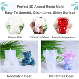 3D Animal Resin Molds Wolf Rabbit Dog Bear Epoxy Silicone Moulds