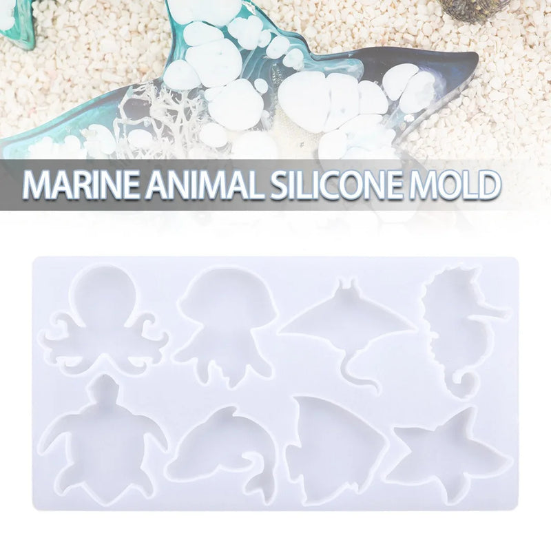 Marine Animal Mirror Silicone Mold Octopus Whale 3D Jellyfish