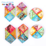 42x16mm Natural Stone Pendants Sea Sediment Jaspers Charms