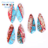 42x16mm Natural Stone Pendants Sea Sediment Jaspers Charms