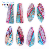 42x16mm Natural Stone Pendants Sea Sediment Jaspers Charms