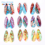 42x16mm Natural Stone Pendants Sea Sediment Jaspers Charms