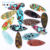 Sea Sediment Jaspers Stone Pendant Charms 42x16mm