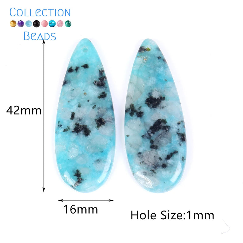 Sea Sediment Jaspers Stone Pendant Charms 42x16mm