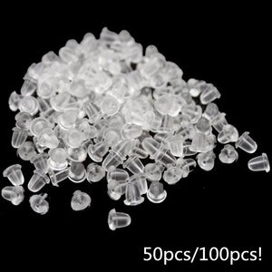 100pcs Earring Holders Stoppers Heavy Duty Rubber Earring Backs