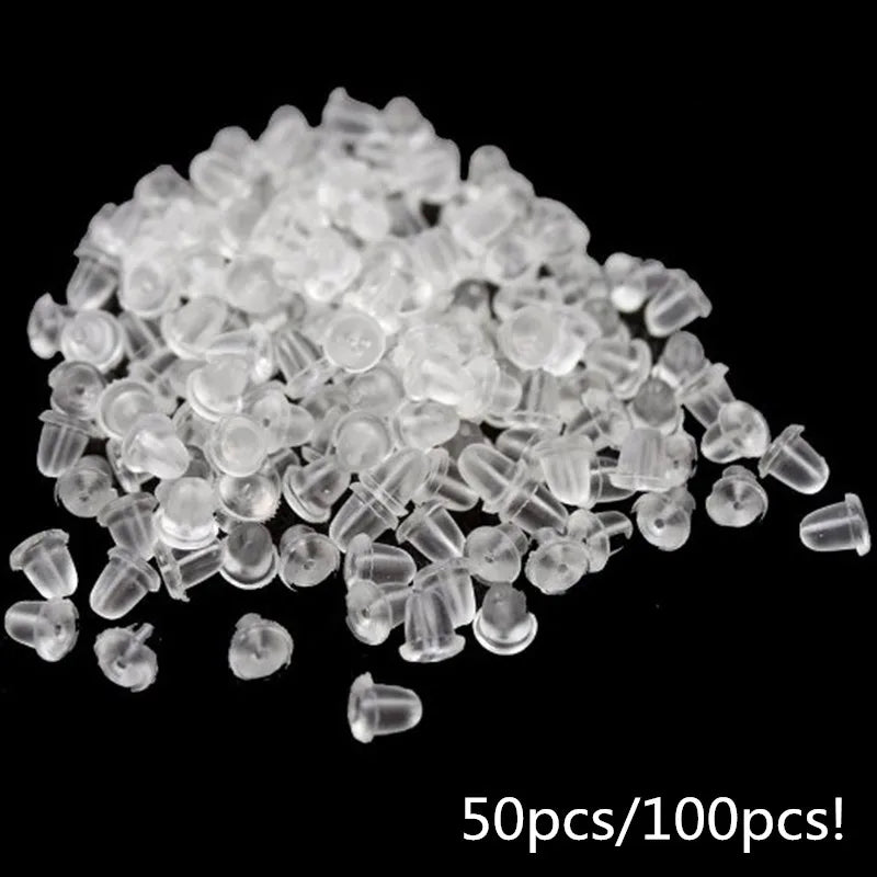 100pcs Earring Holders Stoppers Heavy Duty Rubber Earring Backs