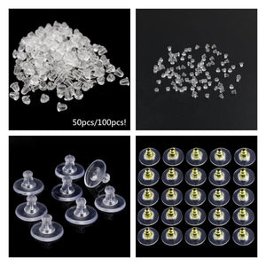 100pcs Earring Holders Stoppers Heavy Duty Rubber Earring Backs