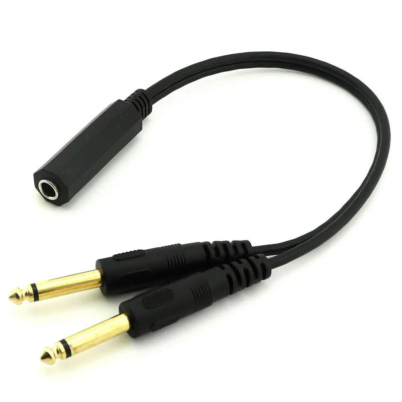 6.35mm Stereo Female to 2 Dual 6.35mm Mono Male Y Splitter Cable