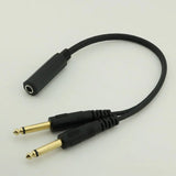 6.35mm Stereo Female to 2 Dual 6.35mm Mono Male Y Splitter Cable