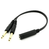 6.35mm Stereo Female to 2 Dual 6.35mm Mono Male Y Splitter Cable