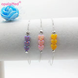925 Silver Heart Opal Bracelet 6mm - Gift for Her