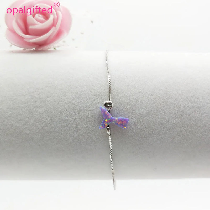 Purple Fire Opal Mermaid Tail Bracelet for Women