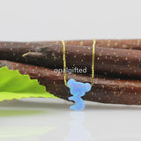 Koala Bear Shape Gem Op06 Synthetic Opal Necklace