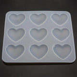 9-Cavity Silicone Heart Shape Mold for DIY Pendant Necklace