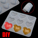 9-Cavity Silicone Heart Shape Mold for DIY Pendant Necklace
