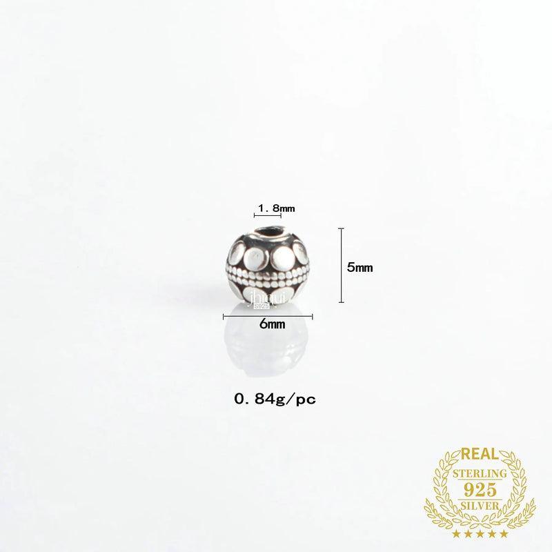 925 Sterling Silver 6mm Spacer Beads for DIY Bracelet Making Jewelry Finding
