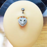 925 Silver Button Ring Women Belly Piercing Tiger Navel Rings