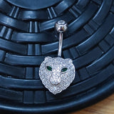 925 Silver Button Ring Women Belly Piercing Tiger Navel Rings