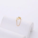 925 Silver Tassel Zircon Snake Stud Earrings Women Jewelry Accessories