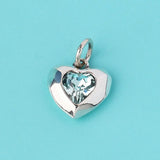925 Silver Heart Zircon Charm Pendant DIY Jewelry Making