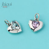 925 Silver Heart Zircon Charm Pendant DIY Jewelry Making