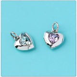 925 Silver Heart Zircon Charm Pendant DIY Jewelry Making