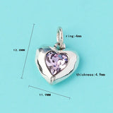 925 Silver Heart Zircon Charm Pendant DIY Jewelry Making