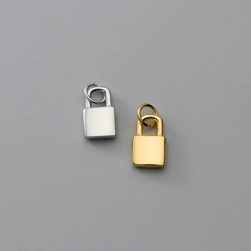925 Silver Lock Charm Pendant for DIY Jewelry Making