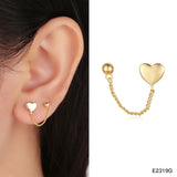 925 Silver Mini Ear Piercing Zircon/Pearl/feather Earrings