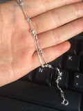 925 Sterling Silver 2ROWS Beads Chain Bracelet LS127