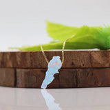 925 Sterling Silver Lebanon Map Opal Necklace