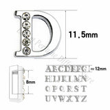 1pc A-Z 8mm Half Crystal Slide Letters Charms DIY Bracelet Wristband Pet Collar