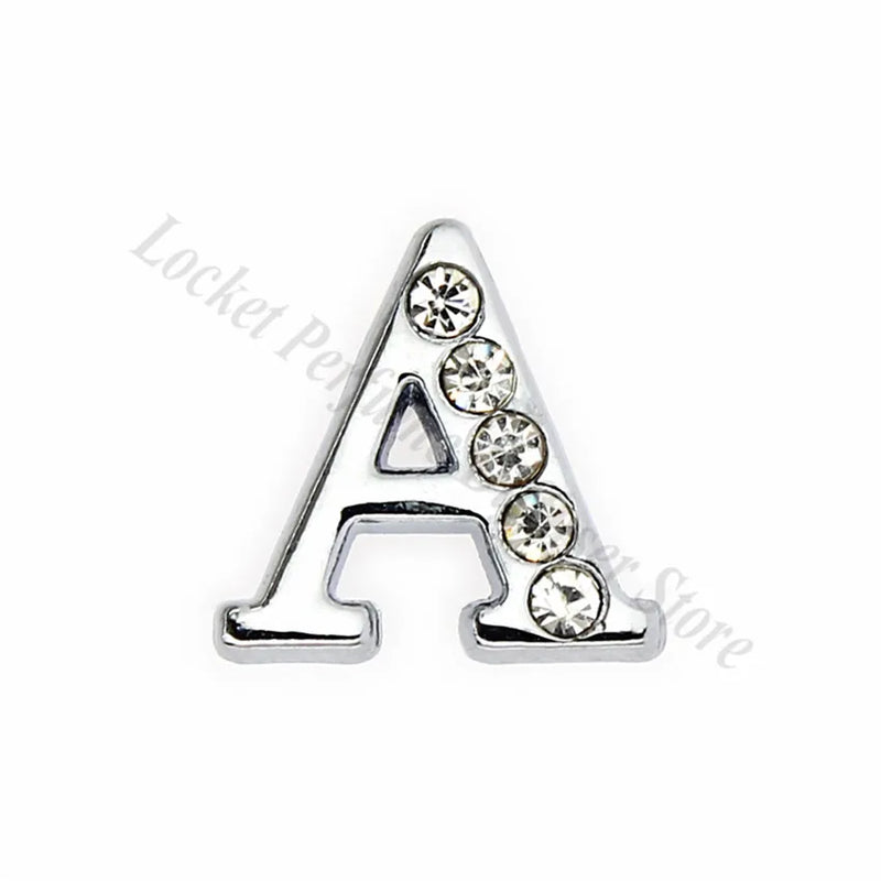 1pc A-Z 8mm Half Crystal Slide Letters Charms DIY Bracelet Wristband Pet Collar