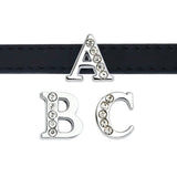 1pc A-Z 8mm Half Crystal Slide Letters Charms DIY Bracelet Wristband Pet Collar
