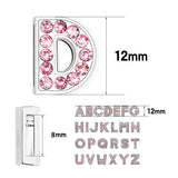 1pc A-Z 8mm Pink Rhinestone Slide Letters For Bracelet Making DIY Jewelry