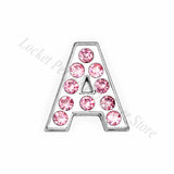 1pc A-Z 8mm Pink Rhinestone Slide Letters For Bracelet Making DIY Jewelry