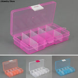Adjustable 1-15 Grids Storage Box Jewelry Earring Holder Case