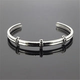 Anil Arjandas Men Bracelet Rose CZ Paved Charm Open Bangle