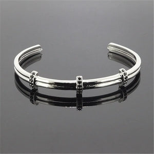Anil Arjandas Men Bracelet Rose CZ Paved Charm Open Bangle