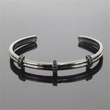 Anil Arjandas Men Bracelet Rose CZ Paved Charm Open Bangle