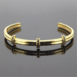 Anil Arjandas Men Bracelet Rose CZ Paved Charm Open Bangle