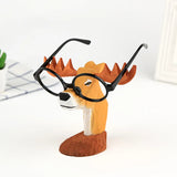Wooden Elk/Alpaca Eyeglasses Stand Sunglasses Display Rack Wood Carving