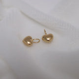 Au750 18k Hollow Heart Charm Pendant for DIY Jewelry Making