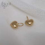 Au750 18k Hollow Heart Charm Pendant for DIY Jewelry Making