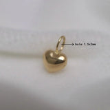 Au750 18k Hollow Heart Charm Pendant for DIY Jewelry Making